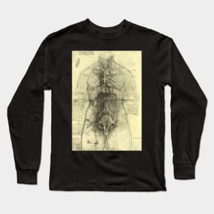 Human Anatomy Female Torso by Leonardo da Vinci Long Sleeve T-Shirt